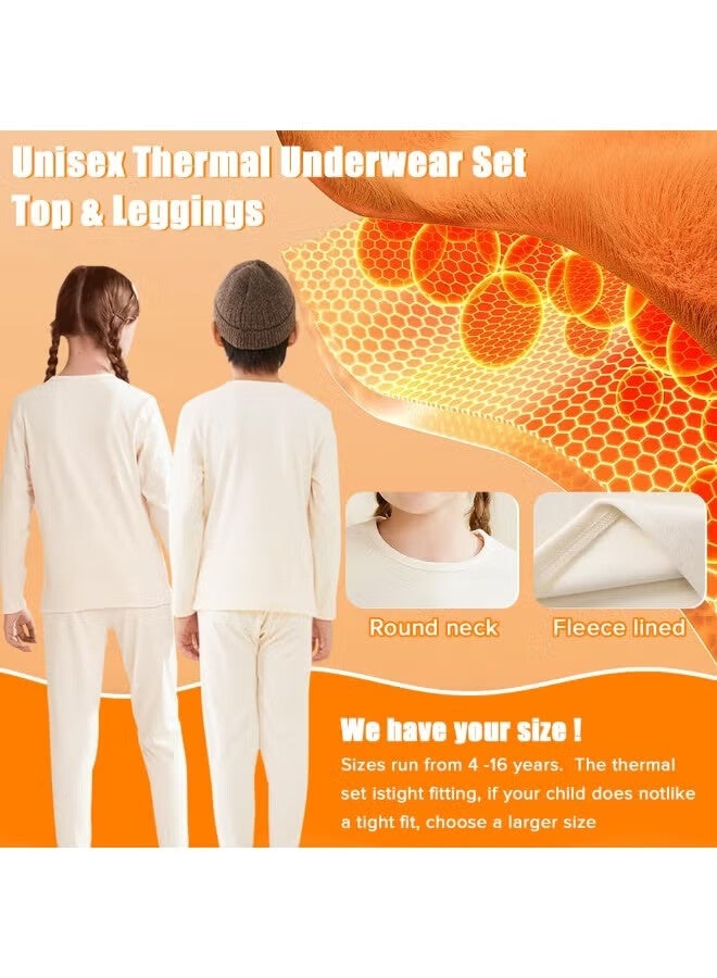 أجريون طبقة قاعدة من الصوف للأطفال - متوسط الوزن بأكمام طويلة من الصوف أعلى للأطفال - ملابس داخلية حرارية للأطفال للجنسين - Image 4